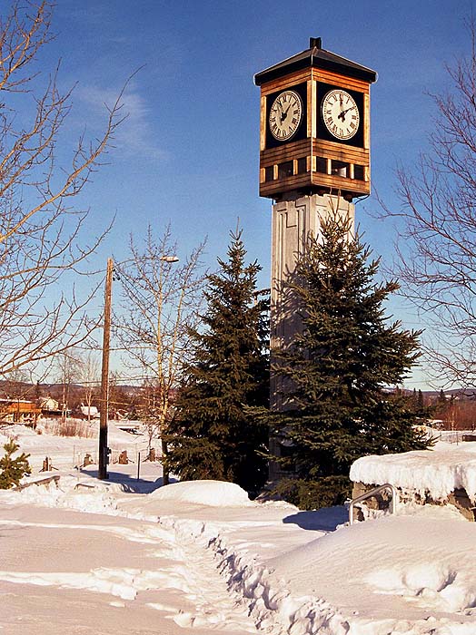 The clock in Golden Heart Park